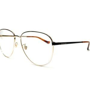 Gucci Men's Black and Gold Eyeglasses!